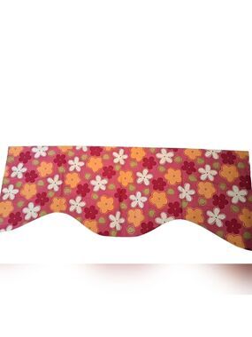 VIBRANT BOLD flower power curtain valance lined pink MOD rod pocket coastal